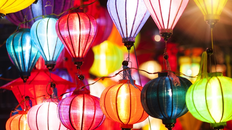 collection of lanterns during CNY