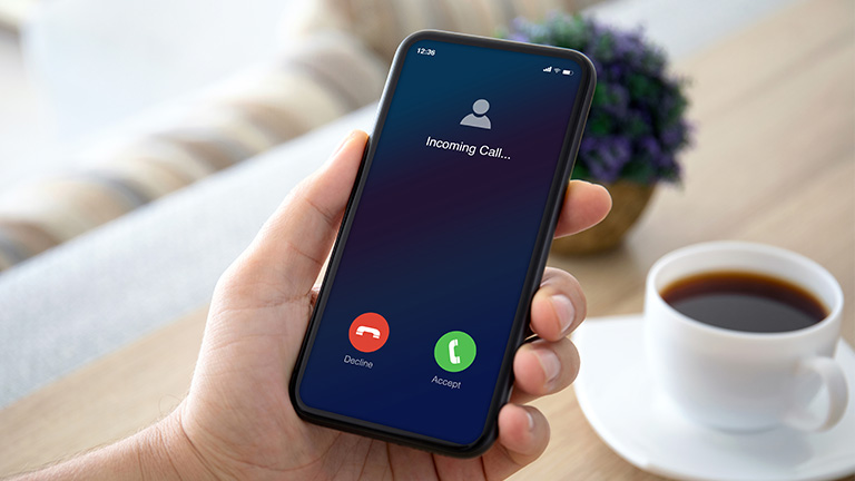 An incoming call on a smartphone