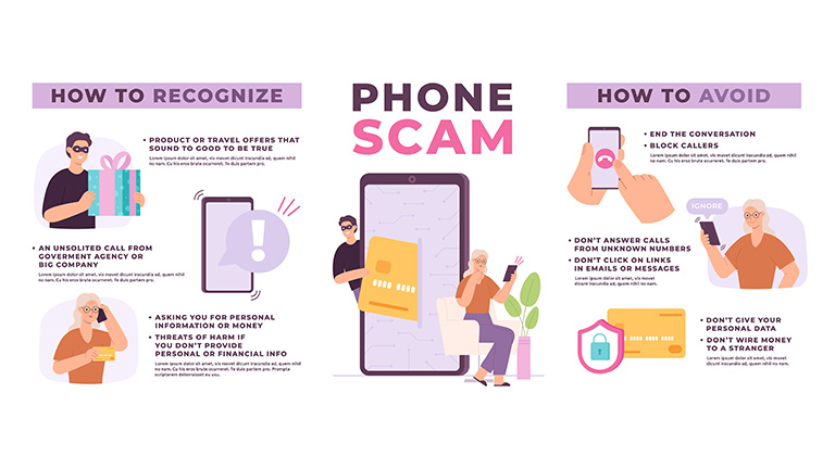 An infographic showing anti-scam tips
