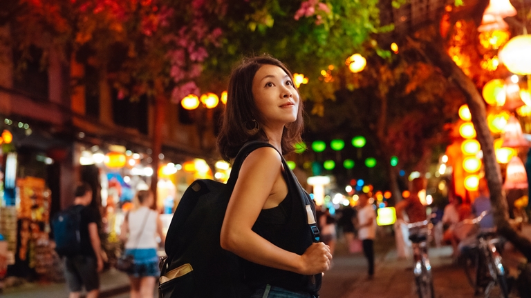 young woman on holiday