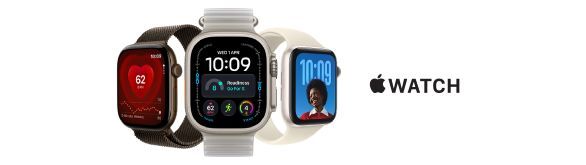 Apple Watches with a selection of bands and watch faces