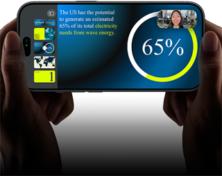 Horizontal video call demonstration of a keynote presentation on iPhone 18 Pro, Black
