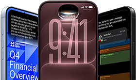 Three iPhone 18 Pro devices, in Glacier, Burgundy, Black displaying examples of AI: Banking, Siri AI, Message Summary