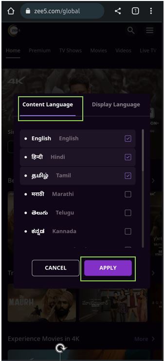ZEE5 on Web 4
