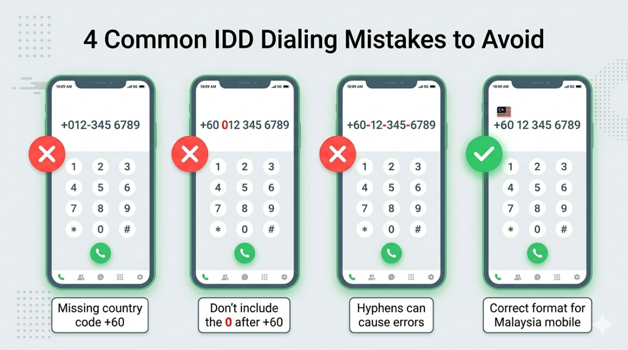 4 common IDD dialing mistakes